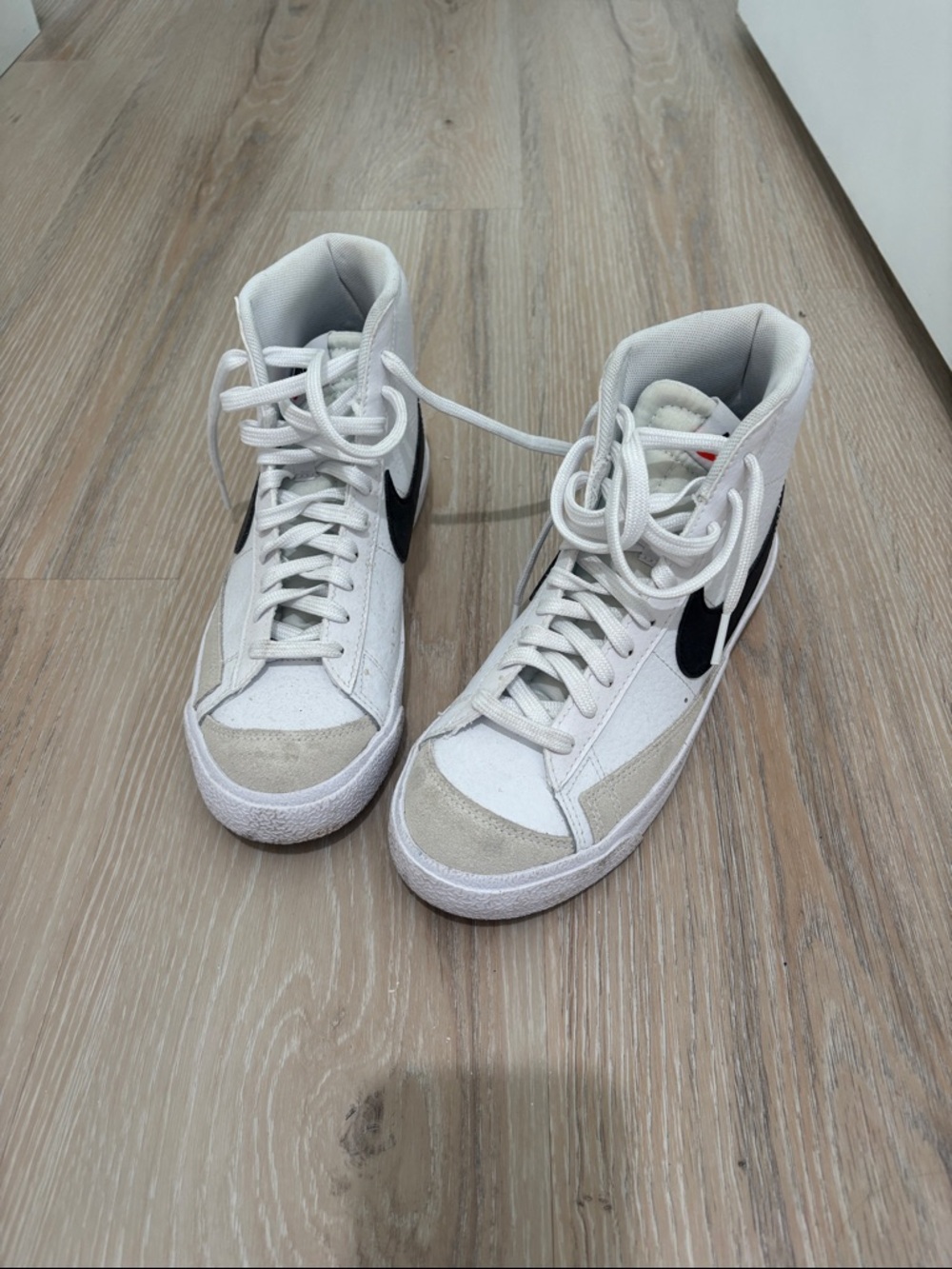 Nike White and Black High-Top Sneakers